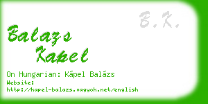 balazs kapel business card