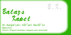 balazs kapel business card